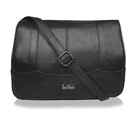 Quenchy London Ladies Handbag Triple Section - Real Leather A-Cross Body Hand Bags with 8 Pockets, L28cm xH20 x10 - QL966M