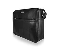 Quenchy London Ladies Leather Handbag, Shoulderbag can be Worn Cross Body, 4 Zipped Compartments, Single Shoulder Strap, Medium to Large Size Hand Bag - Cow Hide Black QL171KCH