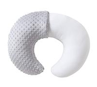QUENESS Nursing Pillow and Positioner, Breastfeeding, Bottle Feeding, Baby Sitting Support with Removable Ultra Soft Cover, Tummy Time Support for Baby Boys and Girls (Gray)