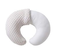 QUENESS Nursing Pillow with Slipcover for Baby Boys and Girls, Breast Feeding Pillows with Pillowcase for Breastfeeding, Bottle Feeding, Baby Support with Removable Nursing Pillow Cover (Beige)