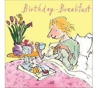 Quentin Blake Birthday Card Breakfast in Bed - Stylish Illustrated Greeting Card