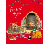 Quentin Blake Both Of You Christmas Card Cosy Fireside Cat Dog Xmas Greetings