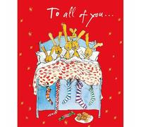 Quentin Blake Christmas Card All of You Family - Luxury Illustrated Xmas Card