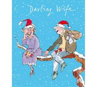 Quentin Blake Christmas Card Darling Wife - Luxury Illustrated Festive Card