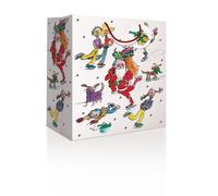Quentin Blake Santa Skating Large Gift Bag Christmas Accessory 615542 by Woodmansterne