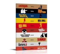 Quentin Tarantino Movie List Art Canvas Poster Decoration Painting Living Room Wall Art Bedroom Painting Wall Print Art Painting Modern Home Boy Room Print Painting Girls Holiday Wall Picture 24x