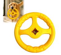 Quentis Dog Floating Toy Steering Wheel Shaped Interactive Fetch Water Toy | Durable EVA material, floating water pool toy with built in bell, designed for dogs Yellow