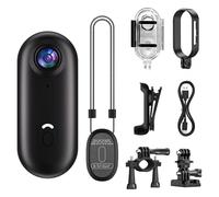 Quenxiyu i3 4K Mini Action Camera - Thumb-Sized Body Cam with 360° Magnetic Mount, Waterproof Helmet Camera for Cycling/Pet Vlogging (64GB Included)