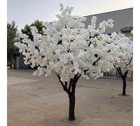 Quepiem White Cherry Blossom Tree Artificial Flowers - Indoor/Outdoor Hotel Decor | Indoor/Outdoor Wedding Decoration - Bedroom Tree(2 * 1.8m)