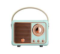 QUEQIMU Retro Bluetooth Speaker, Wireless Mini Portable Speaker Support USB/TF Card/AUX, Vintage Decor, Retro Radio Bluetooth Speaker for Kitchen Desk Bedroom Office Outdoor, Gifts for Teens, Blue
