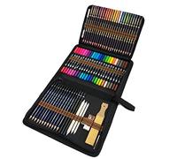 QUER Drawing Brush Pens for Artists, 24 Dual Tip Brush Pens, 24 Watercolour Pencils, 12 Sketching Pencils and Drawing Art Set Attached Coloring Book for Adults