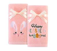 Quera 2 Pack Easter Hand Towels 100% Cotton Embroidered Premium Luxury Decor Bathroom Decorative Dish Towels Set for Drying, Cleaning, Cooking, Holiday Towels Gift Set 14'' x 29''