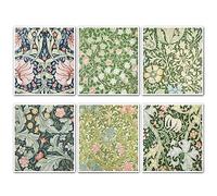 Quera William Morris Swedish Kitchen Dishcloth Vintage Floral Absorbent Cotton Kitchen Dish Towel for Party Home Housewarming Cleaning Counter Wipes 6.7 x 7.7 Inch, 6Pcs
