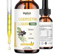 Quercetin & Bromelain Supplement - 700mg Quercetin High Absorption Liquid Drops - w/Elderberry, Zinc & Vitamin C - Anti-inflammatory, Antioxidant and Immune System - 2 fl oz (60 mL)