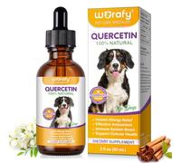 Quercetin for Dogs, Quercetin Liquid Drops Supplements with Vitamin C for Dog Allergy Relief, Immune Support, Itch Relief & Antioxidant Bacon Flavour for All Breeds & Sizes 60ML