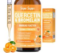 Quercetin Liquid Drops 60ml Orange Flavour Allergy & Immune Support | Fast absorbing polyphenol Quercetin complex with Bromelain, supports seasonal allergy relief, Orange flavour