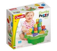 Quercetti Daisy Puzzle, Chunky Shape Sorting Stacking Toy for Boys and Girls Ages 1+, With Easy Grip Pegs, Develop Hand-Eye and Early Motor Skills