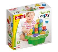 Quercetti Chunky Peggy Sorting Pegs Shape Sorter Stacking Bucket Rattle Kids Toy
