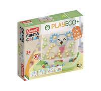 Quercetti FANTACOLOR Play Eco+ Peg Game Set, with Tablet and Basket for Boys and Girls Ages 3+, Made from Recycled Plastic, Creata a Mosaic, Sustainable Toys for Kids