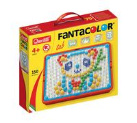 Quercetti Fantacolor Portable Kids' Mosaic Kits-STEAM Toy, 150 Pieces, Multicoloured Pegs, Arts and Crafts for Boys and Girls 3+