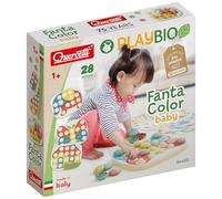 Quercetti Fantacolour Baby Play Set, Play Bio, Place Colourful Buttons to Complete Picture Cards, For Babies and Toddlers Ages 1-4 Years, Developmental Play