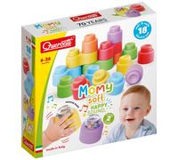 Quercetti Momy Soft & Happy Sound Rattles Baby Coloured Building Blocks 18pcs