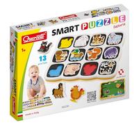 Quercetti Smart Puzzle Farm Shapes & Colours, 2 in 1 12 Farm Animals plus a Magnetic Board for Scene Creation for Boys and Girls Ages 12 months +