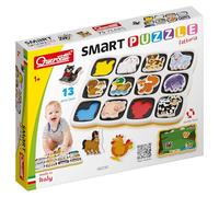 Quercetti Smart Puzzle Farm Shapes & Colours, 2 in 1 12 Farm Animals plus a Magnetic Board for Scene Creation for Boys and Girls Ages 12 months +