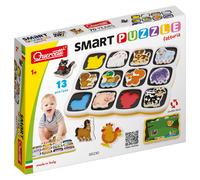 Quercetti Smart Puzzle Farm Shapes & Colours, 2 in 1 12 Farm Animals plus a Magnetic Board for Scene Creation for Boys and Girls Ages 12 months +