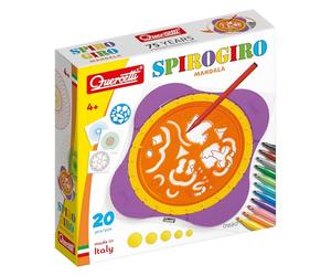 Quercetti Spirogiro Mandala, Spirograph-Spiral Designer, Eeffortlessly Create Geometric Designs with This Arts and Crafts Kit for Boys and Girls Ages 6+