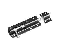QUERGO Straight Tower Bolt Black 100mm (4") Heavy Duty Black Coated - for Increase Security on Garden Gates, Shed Doors, Internal and External Doors - (Pack of 1)