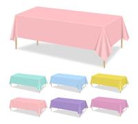 QUERICKY 12 Pack Pastel Tablecloths, 220x130cm Ice Cream Colorful Rectangle Table Covers, Pastel Rainbow Mix Color Decorations for Birthday, Rainbow Party, Ice Cream Themed Party, Baby Shower