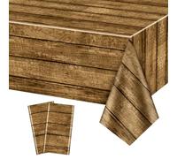 QUERICKY 2 Pack Western Tablecloths, 220x137cm Wild West Wooden House Barn Door Table Covers for Kids Birthday Party Decorations