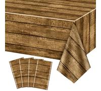 QUERICKY Western Party Tablecloths, 220x137cm Western Party Table Cover Wild West Wooden House Barn Door Table Covers for Western Themed Party Kids Birthday Party Decorations (4)