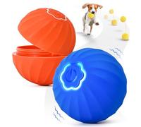 QUERZIS Interactive Dog Toy, Smart Dog Ball 2.4 inch Moving & Bouncing Ball for Small/Medium/Large Dogs, Come with Orange Replacement Shell and Plush Cover, Durable Motion Activated Automatic Toy