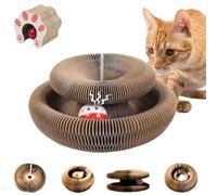 Quesardens Kitty Kurlz Cat Toy, Magic Organ Cat Scratching Board, Foldable Accordion Cat Toy, Interactive Organ Toy with One Ball, Kitten Scratcher For Spins, Scratches, Pounces(1pcs)