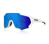 Queshark Cycling Glasses, Sports Sunglasses, Polarized Cycling Glasses with 3 Interchangeable Lenses | 29g TR90 Lightweight | UV400 Protection, for MTB, Cycling, Running, Driving, E-Bike