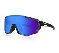 Queshark Cycling Glasses, Sports Sunglasses, Polarized Cycling Glasses with 3 Interchangeable Lenses | 29g TR90 Lightweight | UV400 Protection, for MTB, Cycling, Running, Driving, E-Bike