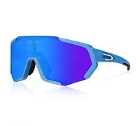 Queshark Cycling Glasses, Sports Sunglasses, Polarized Cycling Glasses with 3 Interchangeable Lenses | 29g TR90 Lightweight | UV400 Protection, for MTB, Cycling, Running, Driving, E-Bike