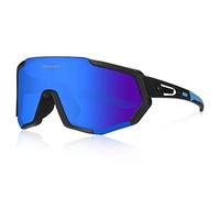 Queshark Cycling Glasses, Sports Sunglasses, Polarized Cycling Glasses with 3 Interchangeable Lenses | 29g TR90 Lightweight | UV400 Protection, for MTB, Cycling, Running, Driving, E-Bike