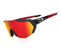 Queshark Cycling Glasses, TR90 Frame & UV400 Protection, Running Sunglasses Women Men with 3 Interchangeable Lenses, Polarized Sports Sunglasses for Driving Fishing Glof Baseball Running