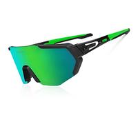 Queshark Cycling Glasses, TR90 Frame & UV400 Protection, Running Sunglasses Women Men with 3 Interchangeable Lenses, Polarized Sports Sunglasses for Driving Fishing Glof Baseball Running