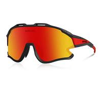 Queshark Cycling Sunglasses with1 Polarized 3 HD Interchangeable Lens Anti-UV400 for Driving Fishing Glof Baseball Running Hiking