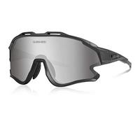 Queshark Cycling Sunglasses with1 Polarized 3 HD Interchangeable Lens Anti-UV400 for Driving Fishing Glof Baseball Running Hiking