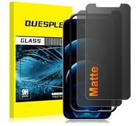 QUESPLE 2 Pack for iPhone 12 Pro Max Matte Privacy Screen Protector 6.7-Inch, 28°Anti-Spy Matte Tempered Glass Film, Anti-Fingerprint, Anti-Glare Matte Screen, Military-Grade Protection