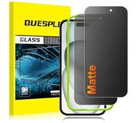 QUESPLE 2 Pack for iPhone 15 Matte Privacy Screen Protector 6.1-Inch, 28°Anti-Spy Matte Tempered Glass Film, Anti-Fingerprint, Anti-Glare Matte Screen, Military-Grade Protection