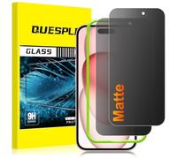 QUESPLE 2 Pack for iPhone 15 Plus Matte Privacy Screen Protector 6.7-Inch, 28°Anti-Spy Matte Tempered Glass Film, Anti-Fingerprint, Anti-Glare Matte Screen, Military-Grade Protection