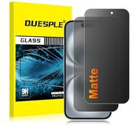 QUESPLE 2 Pack for iPhone 16 Matte Privacy Screen Protector 6.1-Inch, 28°Anti-Spy Matte Tempered Glass Film, Anti-Fingerprint, Anti-Glare Matte Screen, Military-Grade Protection