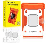 QUESPLE 3 Pack for Apple Watch Series 9/8/7 45 mm TPU Screen Protector, Auto Dust-Elimination Installation Tool, [Instant Installation], Full Coverage Soft HD Clear EPU Apple Watch Film