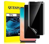 QUESPLE for Samsung Galaxy S10 Plus Privacy Screen Protector [2 Pack], Anti-Spy Support Fingerprint Unlock Galaxy S10 Plus Screen Protector Film, Full Coverage Flexible TPU Protector